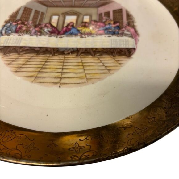 The Last Supper Vintage Decorative Collectors Plate With 22 KT Gold Trim - Picture 2 of 5